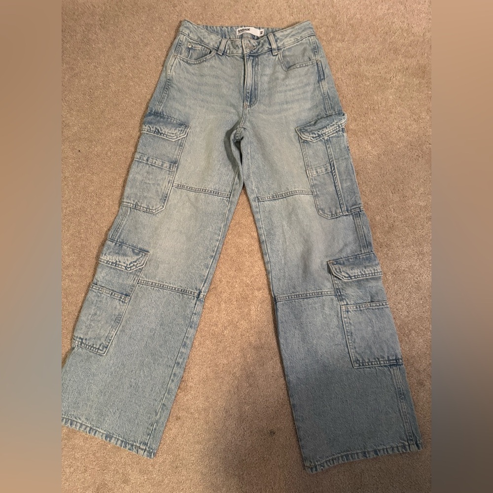 Garage Blue Classic Denim Jeans with Contrast Stitching